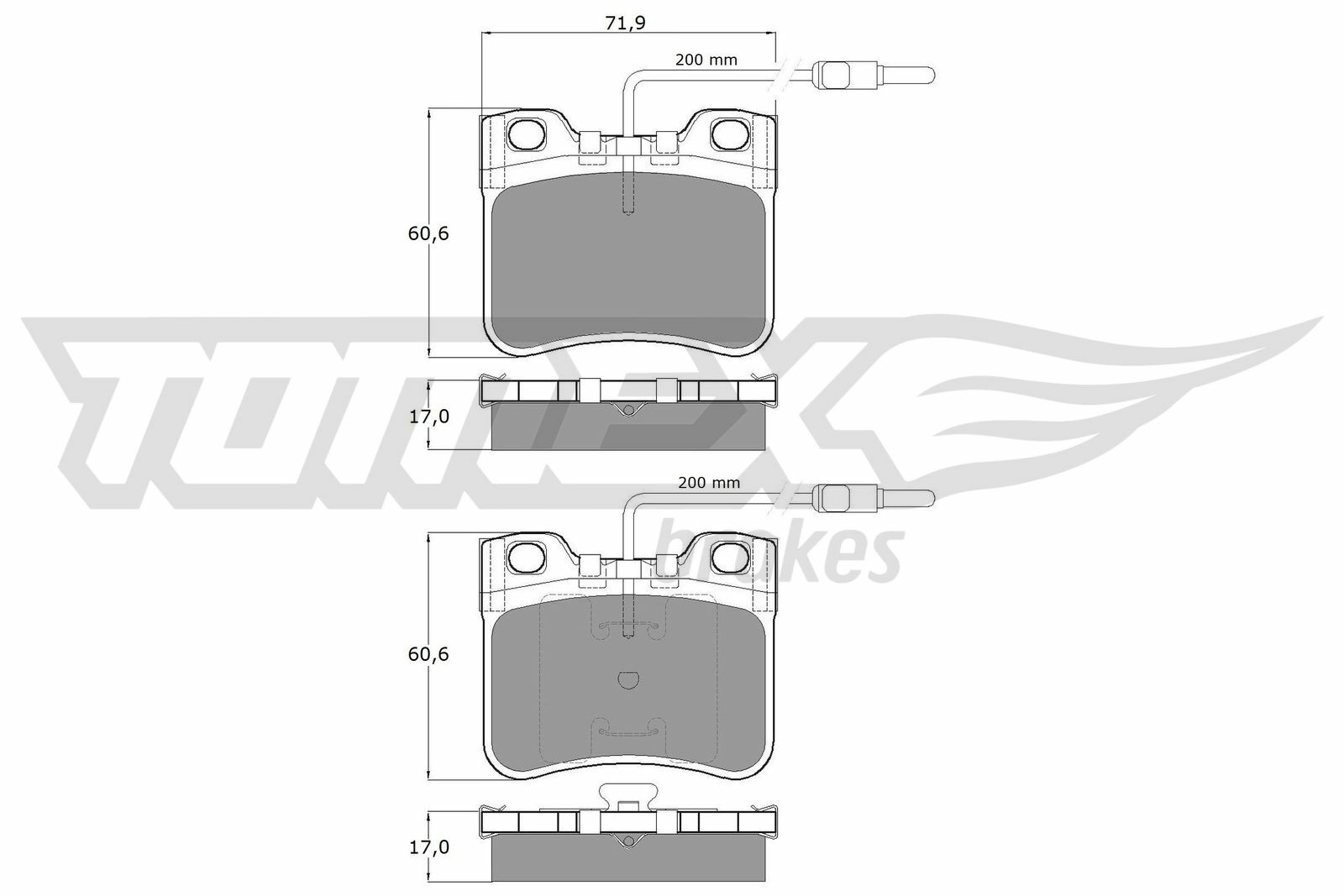 Sada brzdových platničiek kotúčovej brzdy TOMEX Brakes